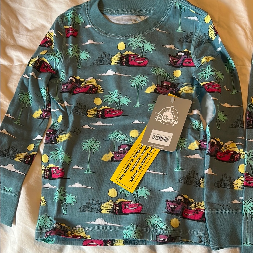 Disney Cars Long Sleeve Pajamas Set - Teal and Red- NWT Sz 3T